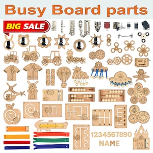 Montessori Busy Board Parts Set, DIY Busy Board Kit, Sensory Board Elements, Activity Board Pieces, Busy board details
