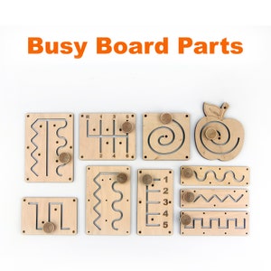 Montessori sensory fidget board parts - Activity board teile - Labyrinth wooden maze - Sensory board kit accessories