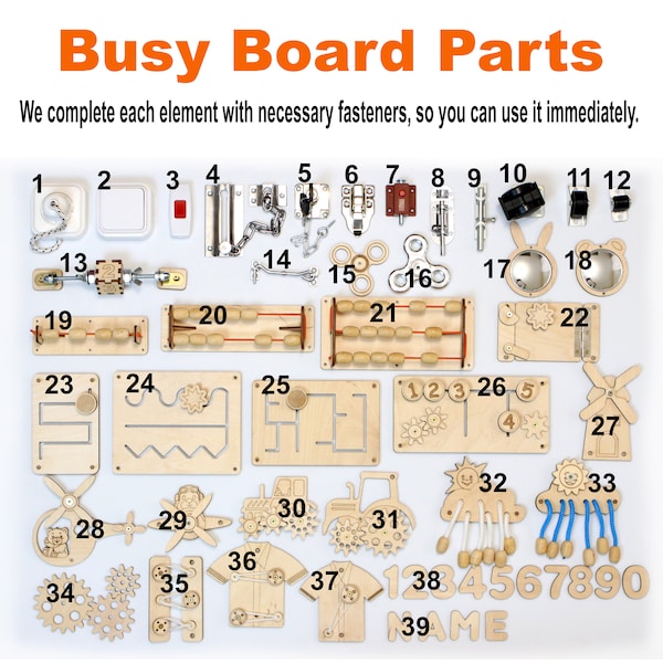 Diy Sensory Busy Board Parts for Toddlers