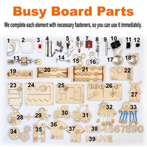 Custom Busy board parts set for toddlers, Diy Activity board elements, Sensory board pieces, Montessori busy board details kit teile