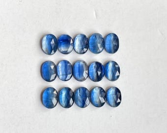 Natural blue kyanite rosecut cabochon oval 6x8mm 15pcs lot for jewelry making , ring , pendant, bracelet