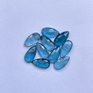 Natural Neon/Paraiba kyanite rosecut gemstone pear shape 12x6mm 10pcs lot for jewelry making , ring , pendant, bracelet making