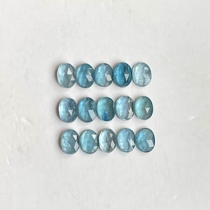 Natural Paraiba,Aqua kyanite rosecut cabochon oval 6x8mm 15pcs lot for jewelry making , ring , pendant, bracelet