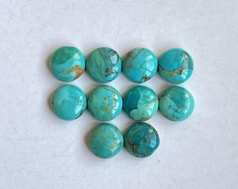 Muhava Copper turquoise round Cabochon Loose gemstone lot for jewelry making , ring , pendant, bracelet making.