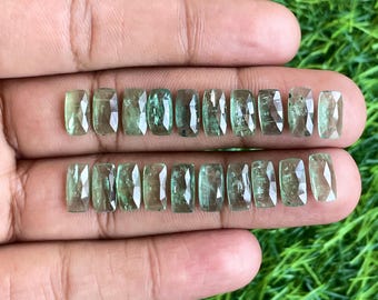 Natural Emerald Green Kyanite cushion shape rosecut cabochon 5x10mm lot for jewelry making , ring , pendant, bracelet making
