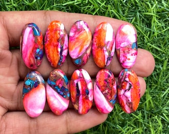 Pink Oyster Copper turquoise Oval shape Oyster turquoise Loose gemstone lot for jewelry making , ring , pendant, bracelet making.