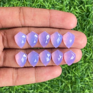 Lavender quartz rosecut gemstone 10x14mm fancy Shape rosecut flat back gemstone for  jewelry making, ring , pendant, bracelet making