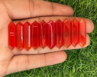10 piezas de calcedonia naranja natural talla rosa de parte posterior plana para la fabricación de joyas.