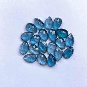 Natural Neon/Paraiba kyanite rosecut gemstone pear shape 9x6mm 20pcs lot for jewelry making , ring , pendant, bracelet making