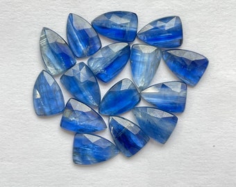 Natural Blue kyanite rosecut gemstone Shield Shape 12x8mm 15pcs lot for jewelry making , ring , pendant, bracelet making