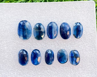 Natural Blue kyanite rosecut Oval shape 10pcs lot for jewelry making , ring , pendant, bracelet making C-2