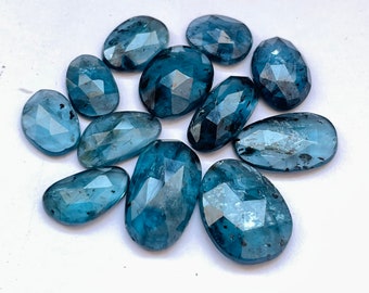 8x12-10x15MM Natural indigo kyanite rosecut fancy shape 12pcs lot for jewelry making , ring , pendant, bracelet making