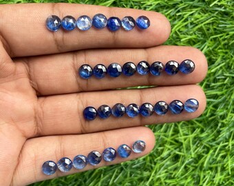 Natural Blue Kyanite rosecut gemstone lot for jewelry making , ring , pendant, bracelet making 30pcs 6mm lot