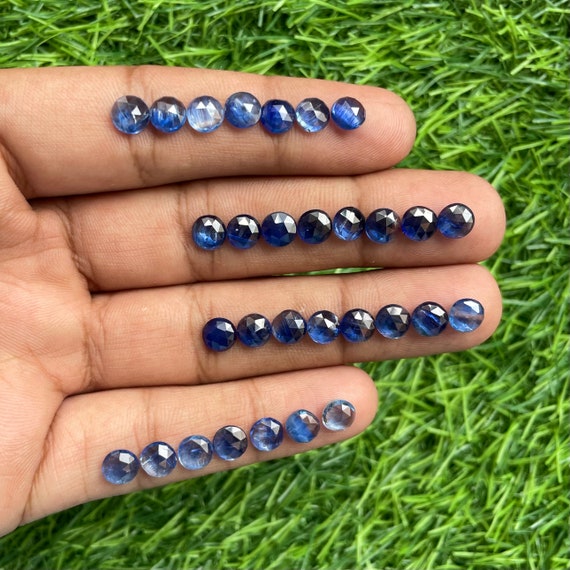 Natural Blue Kyanite rosecut gemstone lot for jewelry making , ring , pendant, bracelet making 30pcs 6mm lot