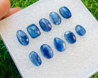 Natural Blue kyanite rosecut mix shape 10pcs lot for jewelry making , ring , pendant, bracelet making #5