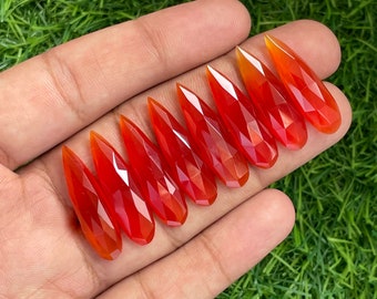 8 piezas de calcedonia naranja natural talla rosa de parte posterior plana para la fabricación de joyas.