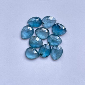 Natural Neon/Paraiba kyanite rosecut gemstone pear shape 8x10mm 10pcs lot for jewelry making , ring , pendant, bracelet making