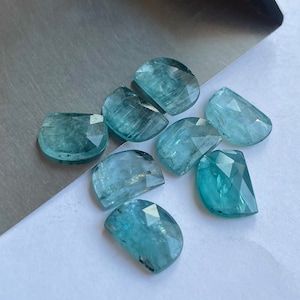 Natural aqua kyanite rosecut 8pcs lot D shape for jewelry making , ring , pendant, bracelet making