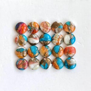 Natural Oyster Copper turquoise round Cabochon Loose gemstone lot for jewelry making , ring , pendant, bracelet making.