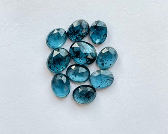 Natural Indigo kyanite rosecut oval shape 10pcs lot for jewelry making , ring , pendant, bracelet making