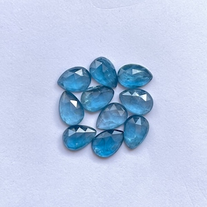 Natural Neon/Paraiba kyanite rosecut gemstone pear shape 10x7mm 12pcs lot for jewelry making , ring , pendant, bracelet making