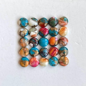 Oyster Copper turquoise round Cabochon Loose gemstone lot for jewelry making , ring , pendant, bracelet making.