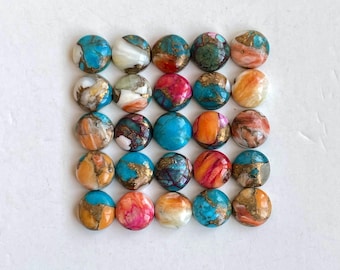 Oyster Copper turquoise round Cabochon Loose gemstone lot for jewelry making , ring , pendant, bracelet making.