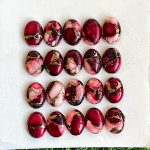 Red Oyster Copper turquoise Oval Cabochon Loose gemstone lot for jewelry making , ring , pendant, bracelet making.
