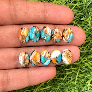 Oyster Copper turquoise Oval Cabochon Loose gemstone lot for jewelry making , ring , pendant, bracelet making.