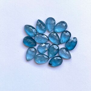 Natural Neon/Paraiba kyanite rosecut gemstone pear shape 9x6mm 15pcs lot for jewelry making , ring , pendant, bracelet making