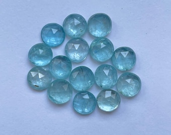 Natural Aqua Kyanite rosecut gemstone Round Shape 6mm 15pcs. lot for jewelry making , ring , pendant, bracelet making