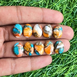 Natural Oyster Copper turquoise Oval Cabochon Loose gemstone lot for jewelry making , ring , pendant, bracelet making.