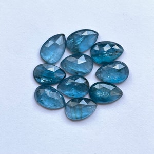 Natural Neon/Paraiba kyanite rosecut gemstone pear shape 12x8mm 10pcs lot for jewelry making , ring , pendant, bracelet making
