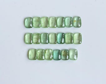 Natural Kyanite Cabochon, Mint Green Kyanite, Cushion Flat Cabochon, 7x5MM Loose Gemstone Lot For , Ring , Pendant, Making, 20Pcs