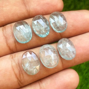 10x14MM Natural aqua kyanite rosecut 6pcs lot for jewelry making , ring , pendant, bracelet making