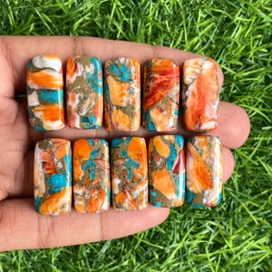 Natural Oyster Copper turquoise Cushion Cabochon Loose gemstone lot for jewelry making , ring , pendant, bracelet making.