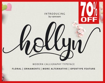 Font download, Digital font, Calligraphy font, Script Font, Handwritten font, Wedding font, Brush font, Modern font - hollyn