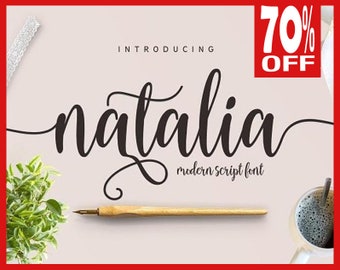Font download, Digital font, Calligraphy font, Script Font, Handwritten font, Wedding font, Brush font, Modern font - Natalia