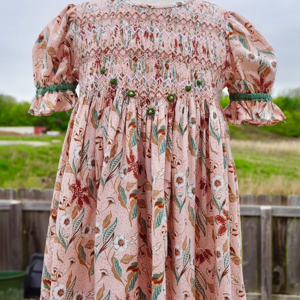 Smocked Dress Girls- Summer Smocked Dress- Vintage Girls Smocked Dress