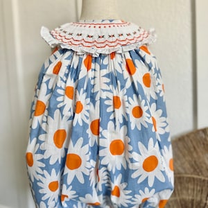Daisy Smocked Bubble Romper: Handmade Summer Dress