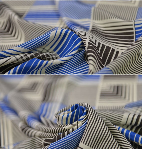 Cobalt Blue Snakeskin 54/" by the yard Crepe de Chine Fabric