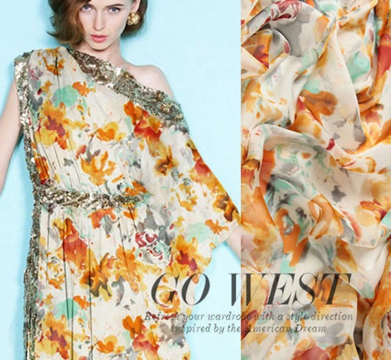 Leopard Print Silk Chiffon Fabric 100/% Pure Silk