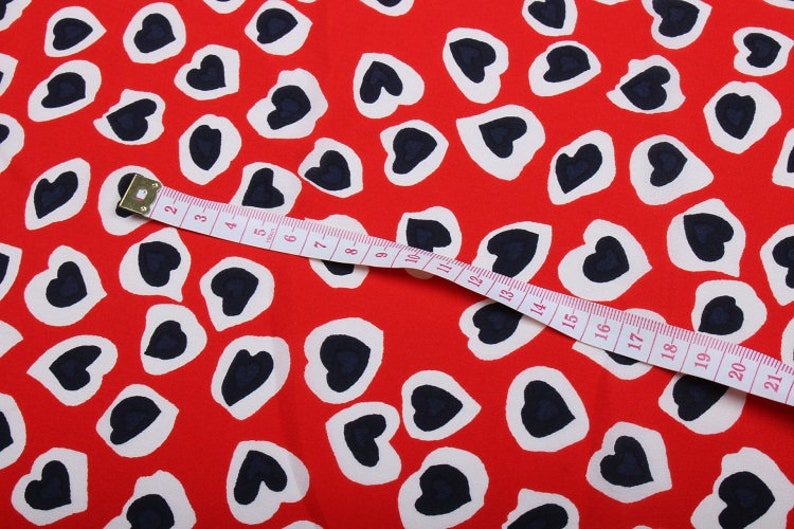 love shape print 100/% Silk Crepe de Chine Fabric Width 55 inch Red fashion fabric