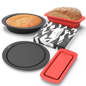 Collapsible Silicone Cake & Bread Loaf Tin Set: Non-Stick Bakeware