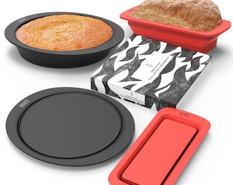 WAFE Collapsible Round Silicone Cake Mould 12 inch Pans Tins Non-stick Premium Bakeware Muffin 30cm Sponge Cake Mold Bread Loaf Tin 2Pack