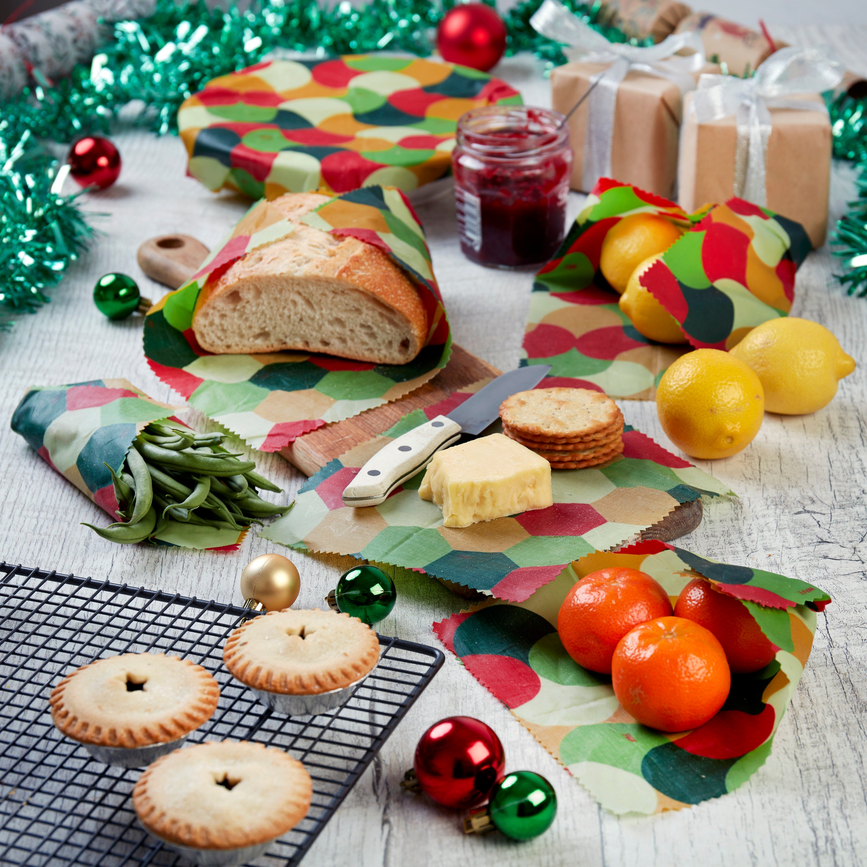 6 Beeswax Food Wrap, Beeswax Sandwich Wrap, Reusable Food Wrap