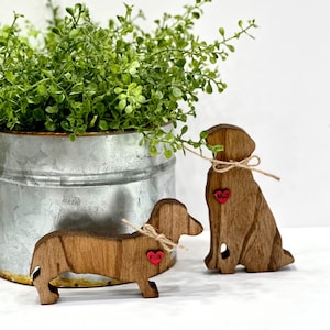 Personalized wooden dog silhouette with name, Rustic wooden dog memorial keepsake, custom dog lover gift, dog tiered tray, pet home accent