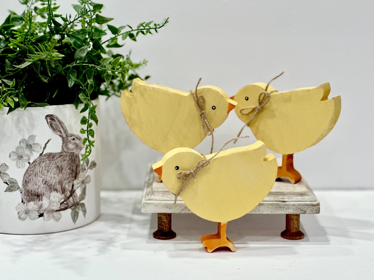 Wooden Chick Decor, Easter Spring Shelf Sitter, Farmhouse Tiered Tray ...