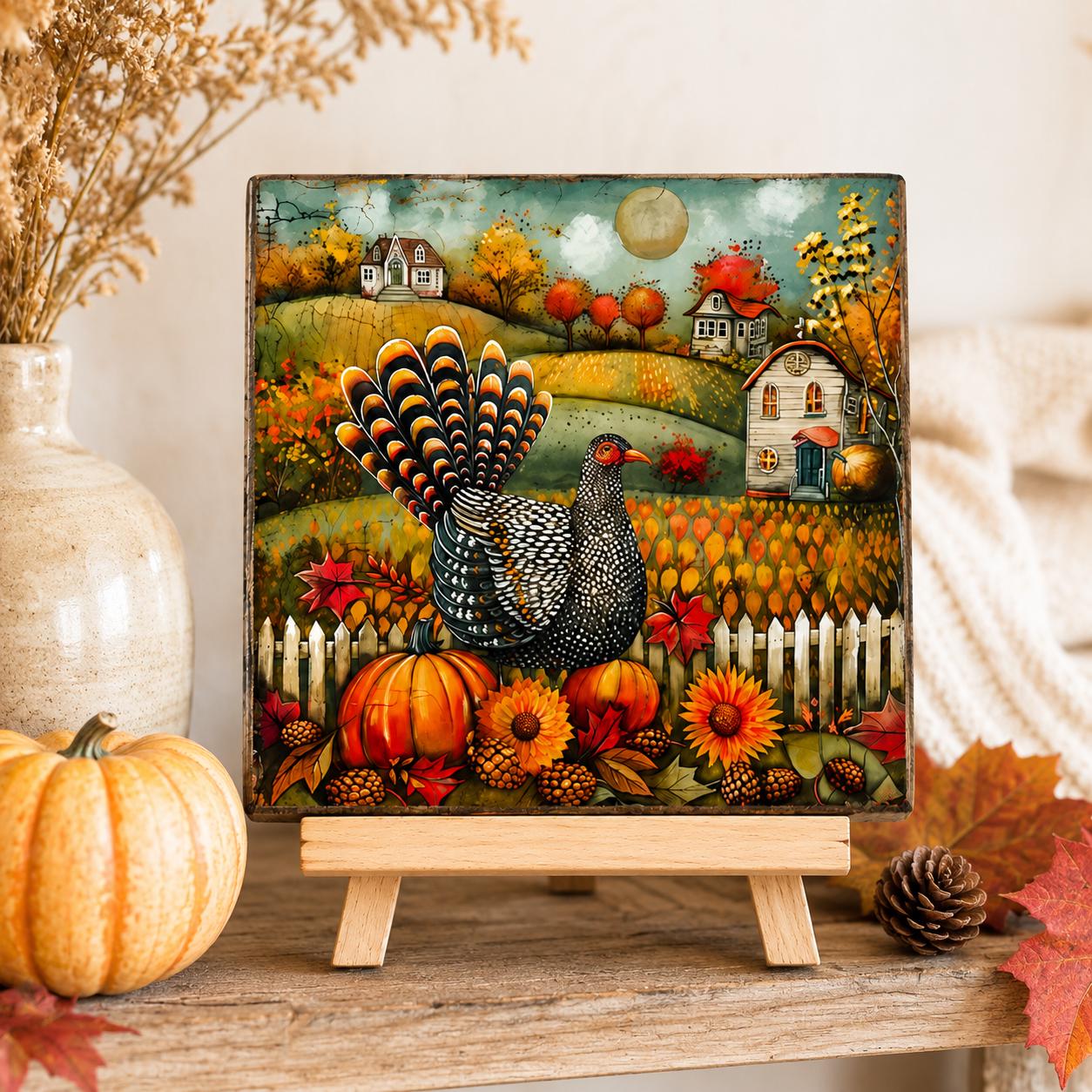 Thanksgiving Wood Sign, Choose Turkey or Pilgrim Couple Design, Fall ...