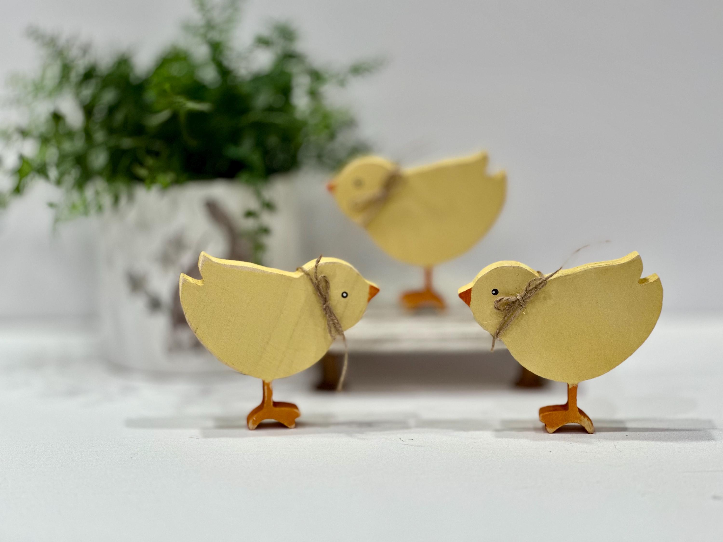 Wooden Chick Decor, Easter Spring Shelf Sitter, Farmhouse Tiered Tray ...